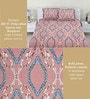 Maroon Abstract 260 Tc Polycotton Double Fitted Bedsheet With 2 Pillow Covers
