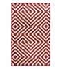 Maroon Abstract Polypropylene 4 ft x 6 ft Machine Made Carpet