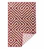 Maroon Abstract Polypropylene 5 ft x 7 ft Machine Made Carpet