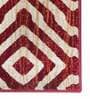 Maroon Abstract Polypropylene 5 ft x 7 ft Machine Made Carpet