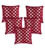 Maroon Abstract Chenille  16 X 16 Inches Cushion Cover (Set of 5)