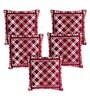 Maroon Abstract Chenille  16 X 16 Inches Cushion Cover (Set of 5)