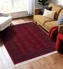 Maroon and Black Persian 3x5 Feet Machine Made Carpet