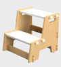 Maroon Apricot Kids Stool in White Colour