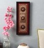 Red & Brown Beads Raw Silk Framed Wall Art