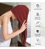 Maroon Caldezonia Solid 450 GSM Microfiber Bath HairWrap