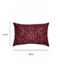 Maroon Textured Chanderi Silk 18 x 12 Inches Embroidered Cushion Cover