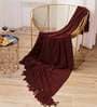 Maroon Solid Chenille 50x60 Inches Sofa Throw