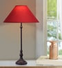 Margaux Maroon Cottan Fabric Shade Night Lamp With Mild Steel Base