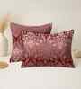 Maroon Cotton 27x18 Inches Pillow Covers (Set of 2)
