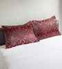Maroon Cotton 27x18 Inches Pillow Covers (Set of 2)