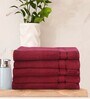 Maroon Solid 600 GSM Cotton Hand Towels (Set of 5)
