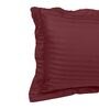 Maroon Cotton 210TC Striped Single Bedsheet with 1 Pillow Cover