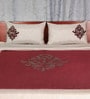 Maroon Cotton Embroidered 150 GSM Quilt Set