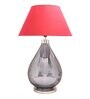 George Maroon Cotton Shade Night Lamp With Metal & Glass Base