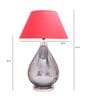 George Maroon Cotton Shade Night Lamp With Metal & Glass Base