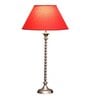 Modern Maroon Cotton Shade Night Lamp With Mild Steal Base