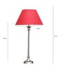 Modern Maroon Cotton Shade Night Lamp With Mild Steal Base
