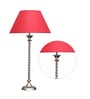 Modern Maroon Cotton Shade Night Lamp With Mild Steal Base