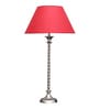 Modern Maroon Cotton Shade Night Lamp With Mild Steal Base