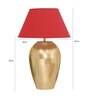 Burnie Maroon Cotton Shade Night Lamp With Mild Steal Base