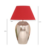 Oval Maroon Cotton Shade Night Lamp With Mild Steal Base