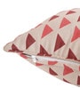 Maroon Geometric Cotton 18 x 18 Inches Cushion Covers (Set of 2)