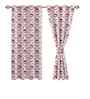 Maroon Cotton Leaf 5ft Semisheer Eyelet Window Curtain (2 Pc)