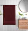Maroon Cotton Printed 300 GSM Bath Towel (1 Pc)