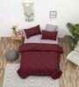 Maroon Cotton 210TC Solid Plain All Weather Double 150GSM Bedding Set 1 Comforter 1 Bedsheet 2 Pillow Covers