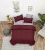 Maroon Cotton 210TC Solid Plain Heavy Winter Double 400GSM Bedding Set 1 Comforter 1 Bedsheet 2 Pillow Covers