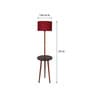 Royal Maroon Cotton Shade Shelf Floor Lamp With MDF Base