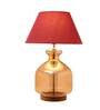 Emilia Maroon Cotton Shade Night Lamp With Glass Base