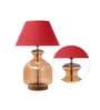 Emilia Maroon Cotton Shade Night Lamp With Glass Base
