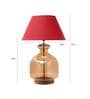 Emilia Maroon Cotton Shade Night Lamp With Glass Base