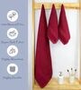 Maroon Cotton Solid  500 GSM Bath & Hand Towels Pack of 3 (1Bath 2 Hand)