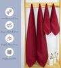 Maroon Cotton Solid  500 GSM Bath & Hand Towels Pack of 4 (2 Bath 2 Hand)