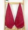 Maroon Cotton Solid  500 GSM Bath Towels Pack of 2