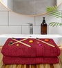 Maroon Cotton Solid  500 GSM Bath Towels Pack of 2