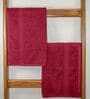 Maroon Cotton Solid  500 GSM Bath Towels Pack of 2