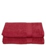 Maroon Cotton Solid  500 GSM Bath Towels Pack of 2