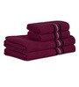 Maroon Cotton Solid 380 GSM Bath Towels (Set of 4)