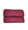 Maroon Cotton Solid 500 GSM Bath Towels (Set of 2)