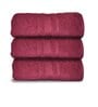 Maroon Cotton Solid 500 GSM Bath Towels (Set of 3)