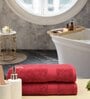 Maroon Solid 550 GSM Cotton Bath Towels (Set of 2)