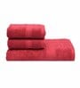 Maroon Solid 550 GSM Cotton Towel Sets (Set of 3)