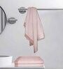Maroon Cotton Striped 220 GSM Bath Towels 3 Pc