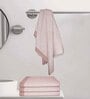 Maroon Cotton Striped 220 GSM Bath Towels 4 Pc