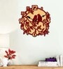 Maroon Engineered Wood Analog Wall Clock