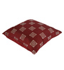 Maroon Ethnic Motifs Polyester 16 x 16 Inches Cushion Cover (Set of 5)